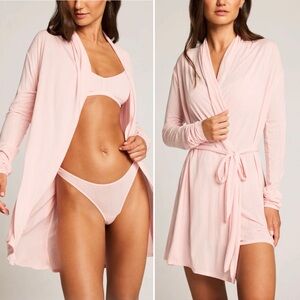 Negative Underwear Whipped Mini Robe in Shell Pink XS/S NEW WITH TAGS NWT